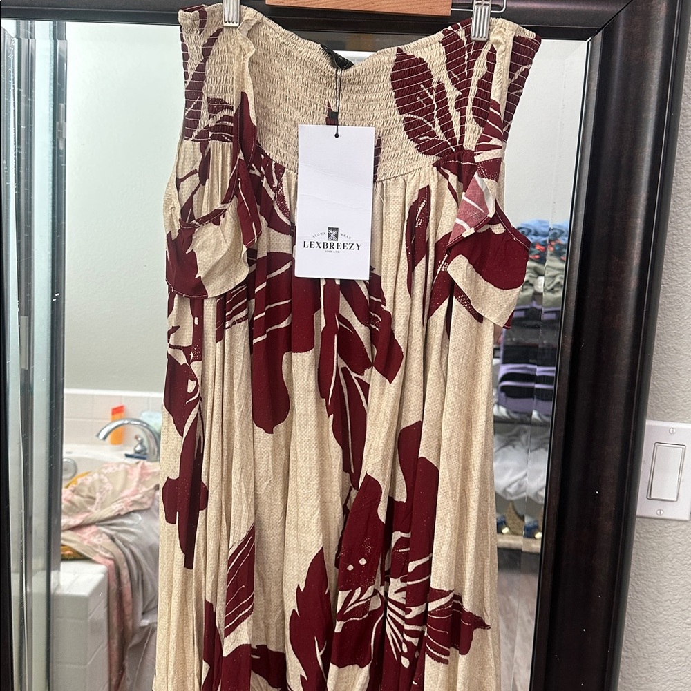 Lexbreezy Off shoulder Dress Hi-lo Hawaiian